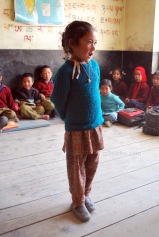 School girl in Kaza, Northern India